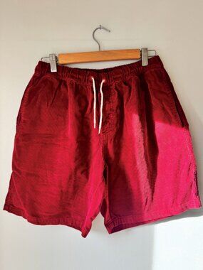 Iron & Resin Burgundy Corduroy Elastic Waist Short- X Large